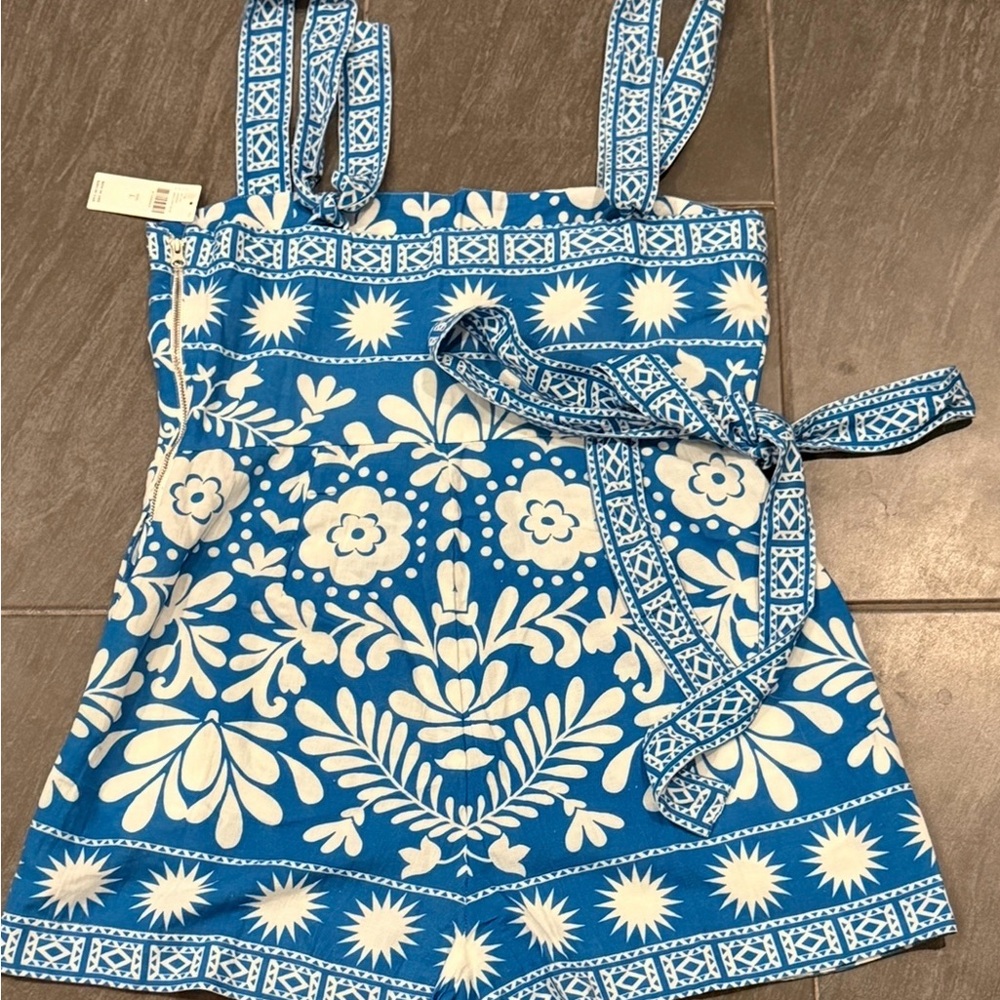 Anthropologie Saylor Catrice Linen Blend Sleeveless Belted Romper - Picture 2 of 7